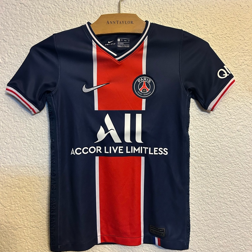 Kylian Mbappe #7 PSG Paris Saint-Germain Nike Blue Home SOccer Jersey Youth XS